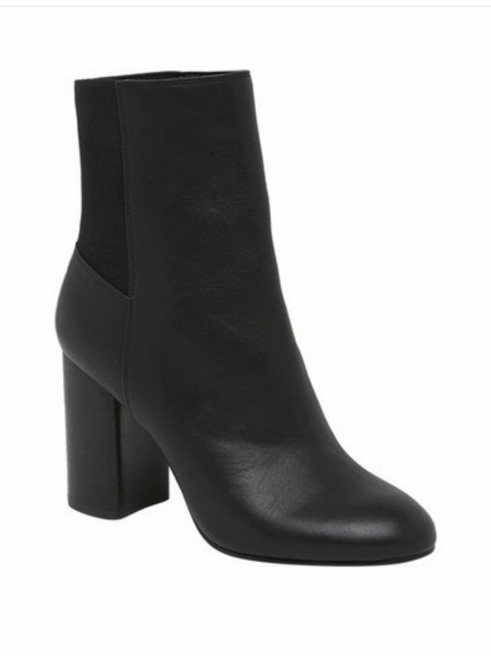 Dolce Vita Ramona Booties Black Leather Upper High Block Heel Ankle Boot